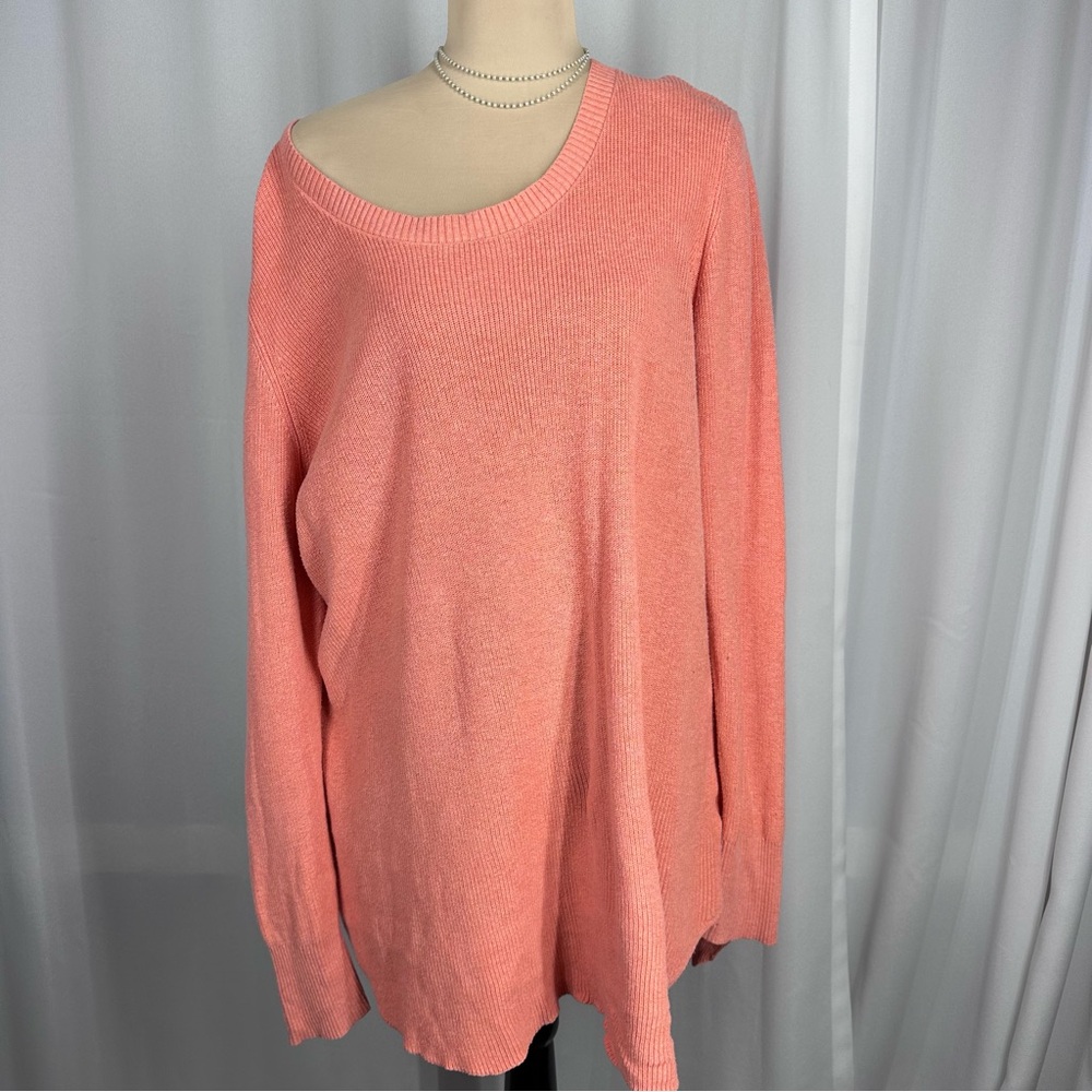 Natural Reflections Round Neck Sweater Sz XXL Salmon Knit Slouchy Casual Capsule